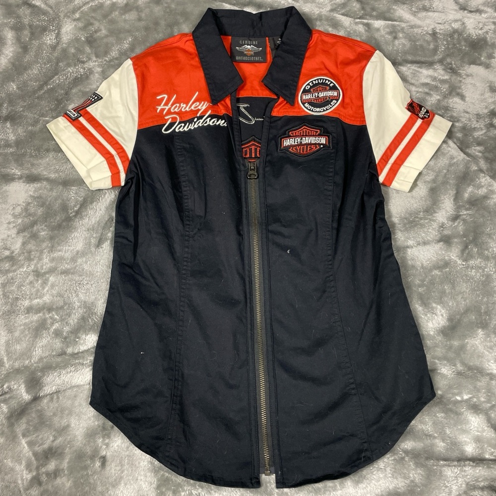 Harley-Davidson Black and Orange Shirt